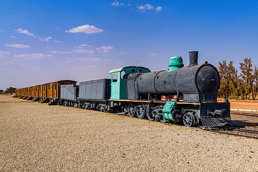 Old steam train, Hejaz railway station in Al Ula, Kingdom of Saudi Arabia, Middle East