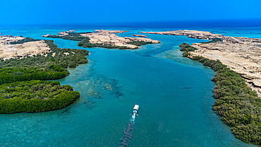 Aerial of the Mangrove forest, Farasan islands, Kingdom of Saudi Arabia, Middle East