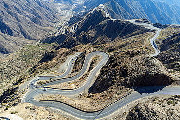 Zigzag Abha mountain road, Kingdom of Saudi Arabia, Middle East