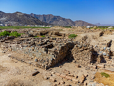 Aerial of Al Ukhdud Archaeological Site, Najran, Kingdom of Saudi Arabia, Middle East