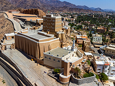 Aerial of the Al-Aan Palace, Najran, Kingdom of Saudi Arabia, Middle East