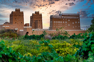 Traditional build mud towers used as living homes, Najran, Kingdom of Saudi Arabia, Middle East