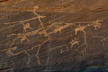 Rock carvings, Bir Hima Rock Petroglyphs and Inscriptions, UNESCO World Heritage Site, Najran, Kingdom of Saudi Arabia, Middle East