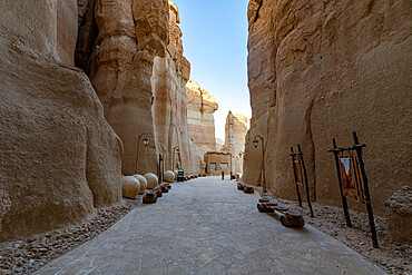 Entrance to the Al Qarah mountain, Al Ahsa (Al Hasa) Oasis, UNESCO World Heritage Site, Hofuf, Kingdom of Saudi Arabia, Middle East