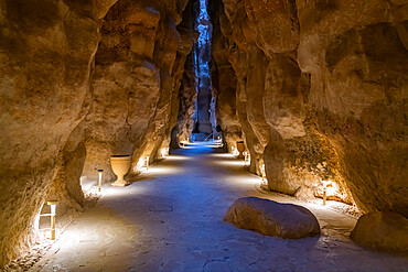 Cave at Al Qarah mountain, Al Ahsa (Al Hasa) Oasis, UNESCO World Heritage Site, Hofuf, Kingdom of Saudi Arabia, Middle East