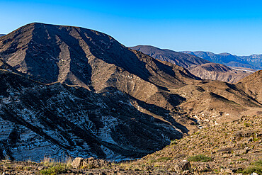 Rugged mountains west of Salalah, Oman, Middle East