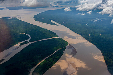 Aerial of the Amazon River, Macapa, Brazil, South America