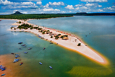 Long sandy beach in Alter do Chao along the Amazon River, Para, Brazil, South America