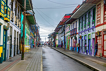 Colourful houses in Filandia, UNESCO World Heritage Site, Coffee Cultural Landscape, Colombia, South America