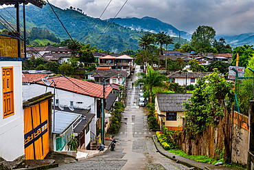 Street scene, Salento, UNESCO World Heritage Site, Coffee Cultural Landscape, Colombia, South America