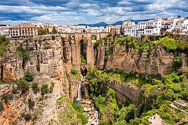 Aerial of the historic town of Ronda, Andalucia, Spain