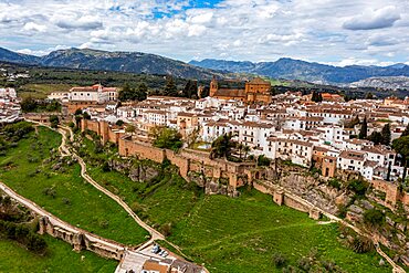 Aerial of the historic town of Ronda, Andalucia, Spain