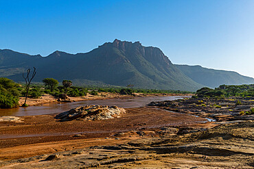 Ewaso Ng'iro river flowing through Shaba Game Reserve, Samburu National Park, Kenya, East Africa, Africa