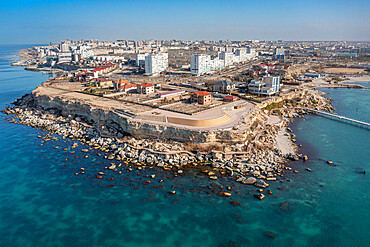 Aerial of Aktau, Caspian Sea, Kazakhstan, Central Asia, Asia