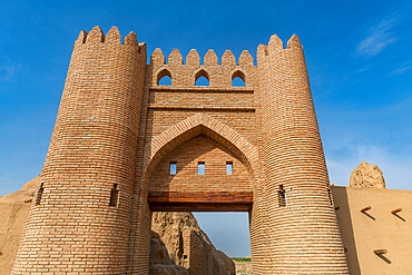 Entrance gate to the Sauran Ancient Settlement, Turkistan, Kazakhstan, Central Asia, Asia