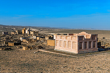 Cemetery around Cave Mosque Shakpak Ata, Mangystau, Kazakhstan, Central Asia, Asia