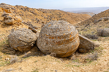 Balls of stone, Torysh (The Valley of Balls), Shetpe, Mangystau, Kazakhstan, Central Asia, Asia