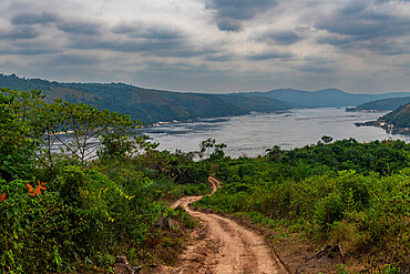 View to the Congo River, Zongo waterfalls, Democratic Republic of the Congo, Africa