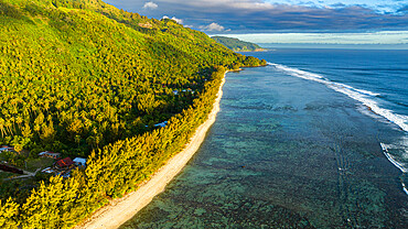 Aerial view of Rurutu, Austral islands, French Polynesia, South Pacific, Pacific