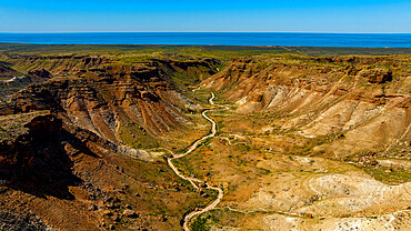 Aerial of Cape Range National Park, Exmouth, Western Australia, Australia, Pacific