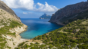 Aerial view of the Boquer Valley, Serra de Tramuntana, Mallorca, Balearic Islands, Spain, Mediterranean, Europe