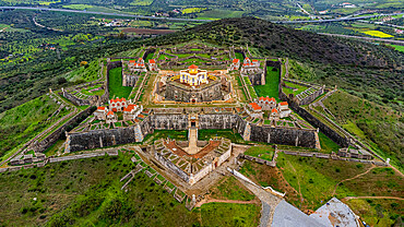 Aerial view of the Forte de Nossa Senhora da Graca, Unesco site Elvas, Alentejo, Portugal