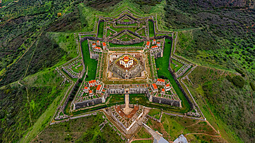 Aerial view of the Forte de Nossa Senhora da Graca, Unesco site Elvas, Alentejo, Portugal