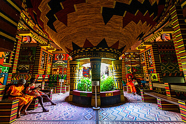 Unique colourful architecture, Alliance Francaise, Ziguinchor, Casamance, Senegal, Africa