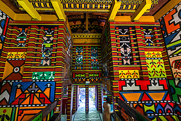 Unique colourful architecture, Alliance Francaise, Ziguinchor, Casamance, Senegal, Africa