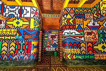 Unique colourful architecture, Alliance Francaise, Ziguinchor, Casamance, Senegal, Africa