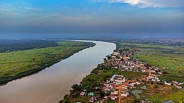 Evening light over River Gambia National Park, Gambia, Africa