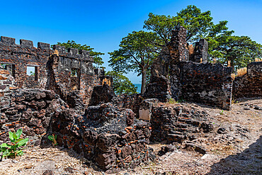 Ruins of Fort James, Unesco site Kunta Kinteh or James island, Western slave trade, Gambia, Africa