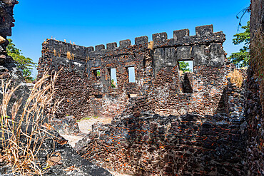 Ruins of Fort James, Unesco site Kunta Kinteh or James island, Western slave trade, Gambia, Africa