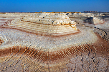 Multicoloured layers of sandstone, Kyzylkup, Mangystau, Kazakhstan