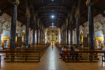 Interior of the San Ignacio de Velasco Mission, Jesuit Missions of Chiquitos, Santa Cruz department, Bolivia, South America