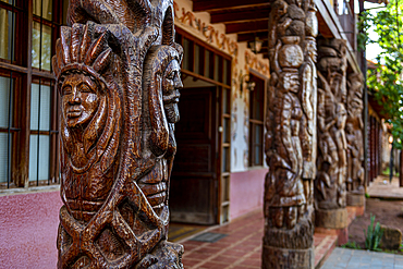 Beautiful woodwork, Jesuit Missions of Chiquitos, Santa Cruz department, Bolivia, South America