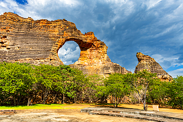 Stone arch at Pedra Furada, Serra da Capivara National Park, UNESCO World Heritage Site, Piaui, Brazil, South America