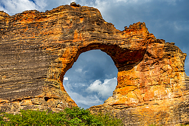 Stone arch at Pedra Furada, Serra da Capivara National Park, UNESCO World Heritage Site, Piaui, Brazil, South America