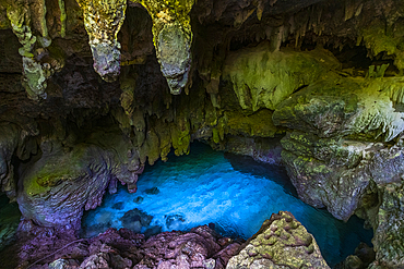 Turquoise water in the Grotto, Christmas island, Australia, Indian Ocean