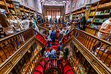 Interior of the Lello (Harry Potter library), UNESCO World Heritage Site, Porto, Norte, Portugal, Europe