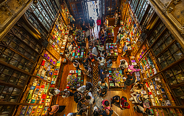 Interior of the Lello (Harry Potter library), UNESCO World Heritage Site, Porto, Norte, Portugal, Europe