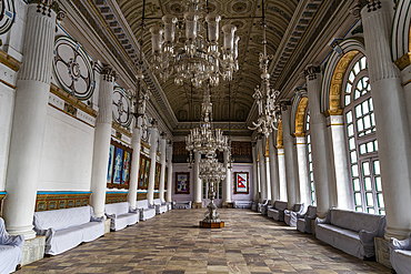 Interior of the Royal palace Gaddi Baithak, Durbar Square, UNESCO World Heritage Site, Kathmandu, Nepal, Asia