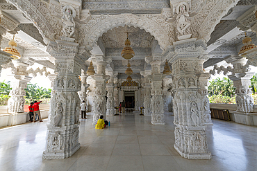 Marble built Dharamshala Manilaxmi Tirth Jain temple, Gujarat, India, Asia