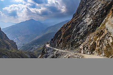 Highway through the Himalaya to Jomsom, Nepal, Asia