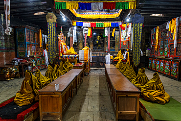 Interior of the Garphu Monastery, Garphu, Kingdom of Mustang, Himalayas, Nepal, Asia