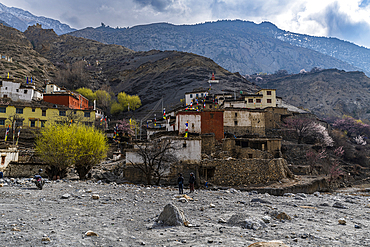 Remote Tetang village, Kingdom of Mustang, Himalayas, Nepal, Asia