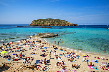 Comte beach with its turquoise waters, Ibiza, Balearic Islands, Spain, Mediterranean, Europe