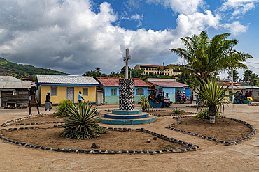 Village Square of San Antonio de Pale village, island of Annobon, Equatorial Guinea, Africa