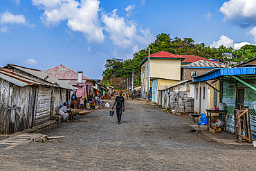 Little road in San Antonio de Pale village, island of Annobon, Equatorial Guinea, Africa