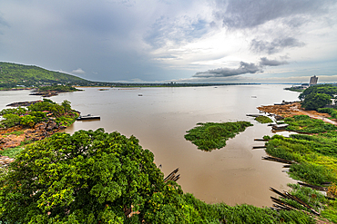 View over the Ubangi River, Bangui, Central African Republic, Africa